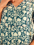Teal Blue Cotton Floral Printed Kurta with Palazzo